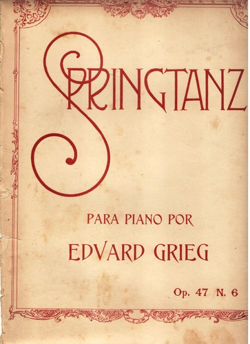 Partitura Springtanz Para Piano Por Edvard Grieg Op. 47 N. 6