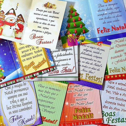 Imagem 2 de 2 de Kit C/16 Cartão Comemorativo Decorativo Natalinos Natal