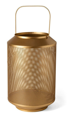 Lanterna Decorativa Em Metal Dourado 41cm 16880 Mart