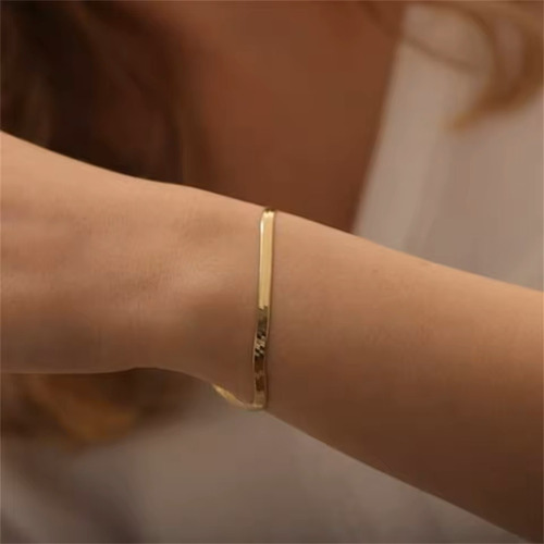 Cadena Joyeria Acero Inoxidable + Pulsera Tipo Serpiente Dorado