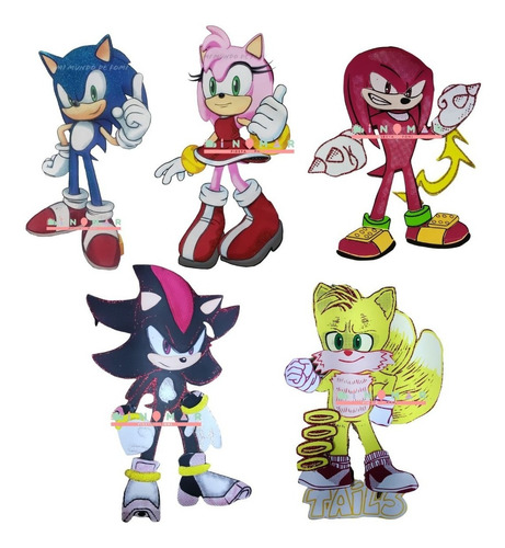 Sonic Y Sus Amigos Kit Figuras De Foamy/goma Eva. Mide 50 Cm