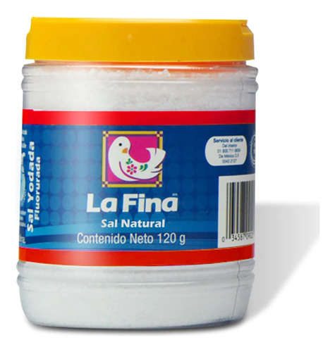 Pack 4 Sal La Fina Refinada Salero 120 Gr