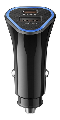 Cargador Usb-usb C 36w Qc/power Delivery P/ Auto