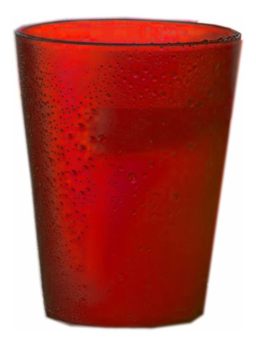 Vaso Acrilico Irrompible En Colores Traslúcidos Practi-k Rojo