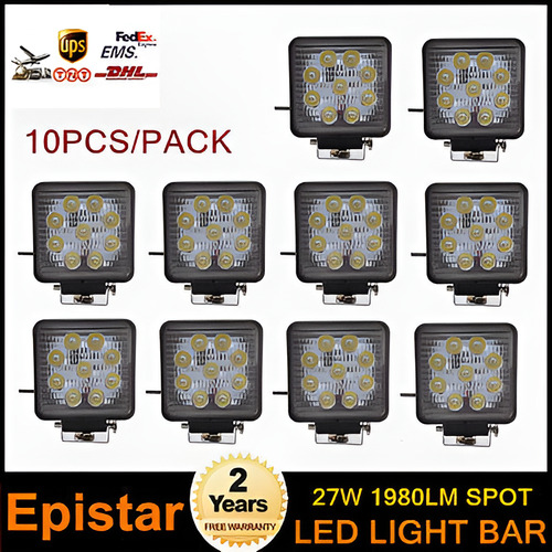 10pcs Led De 27w Trabajo Luz Spot Beam Offroad Atv 4wd 10w/1