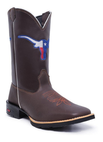 Bota Masculina Country Texana Cara Boi Bordada