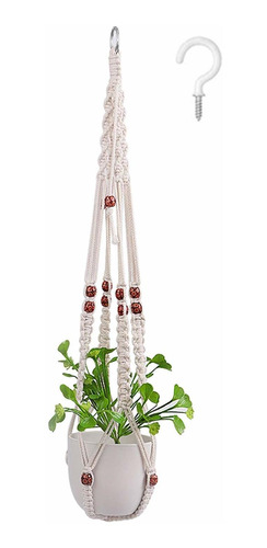 Percha De Macramé Para Plantas, Sin Borlas, Hecha A Mano, De