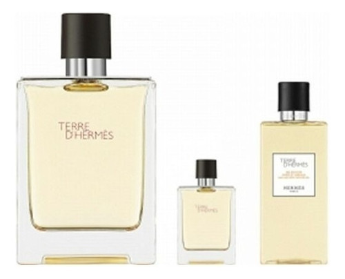 Set Terre D Hermes Edt 100 Ml + Bs + Mt + 3 Vinos