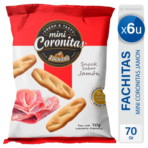 Galletitas Mini Coronitas Snack Jamon Fachitas - Pack X6