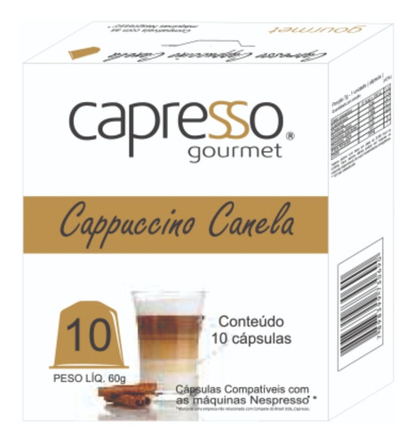 Cápsulas Cappuccino Canela Compatível Com Nespresso