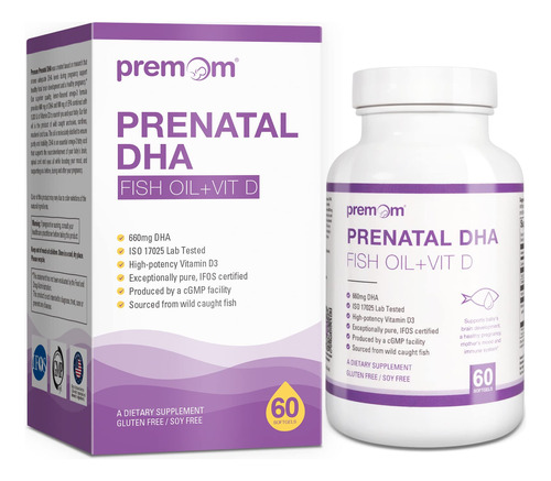 Premom Aceite De Pescado Prenatal Dha: Vitamina D Frmula Ome