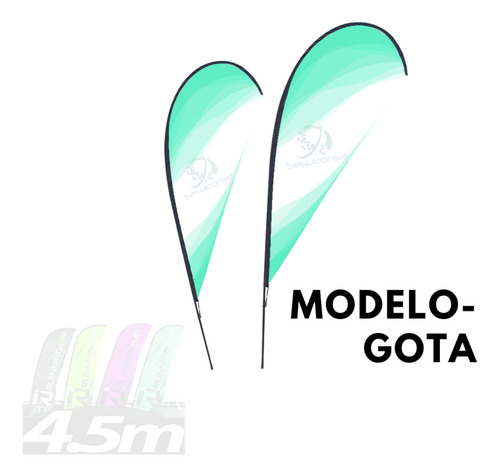 Estructura Base Porta Flag Banner Bandera Asta 4.5m Sin Lona