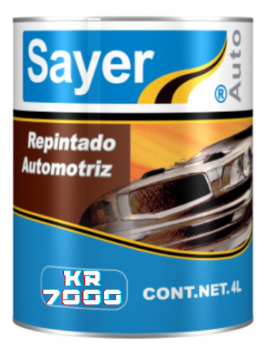 Acrilico Automotriiz K R 7000 Monocapa P U Color 4 Litros