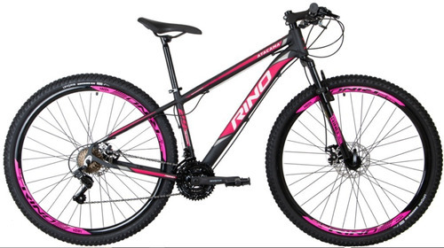 Bicicleta Aro 29 Rino Atacama 24v - Index - Freio Hidraulico Tamanho Do Quadro 15   Cor Rosa