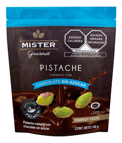 Pistache Con Chocolate Sin Azúcar Mister Gourmet 100g