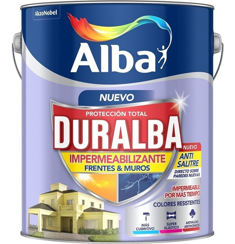 Impermeabilizante Frentes Y Muros Blanco Duralba 10l Imagen 