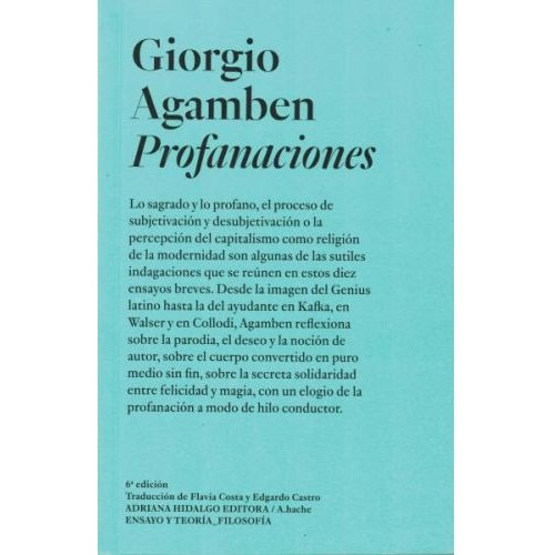 Profanaciones - Agamben Giorgio