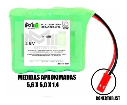 Bateria Ni-mh 4.8 V 1200 Mah Para Futaba Jr Rádios Modelo