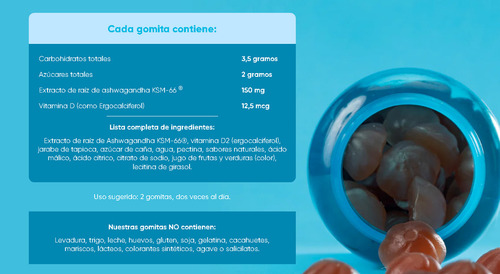 Goli Ashwagandha Ksm-66 Gomitas Baya 200g 60 Unid.