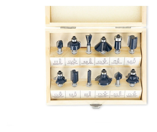 Fresa Router Bremen 7619 Juego 12 Piezas Vastago 1/4