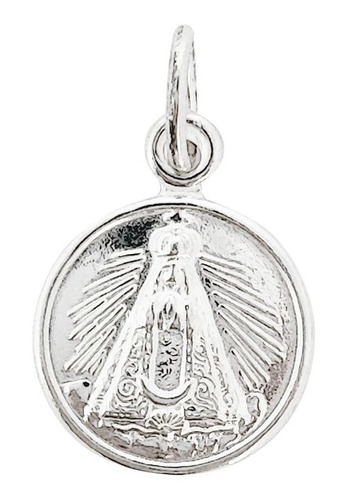 Colgante Medalla Virgen Candelaria 14mm Plata Fina 925