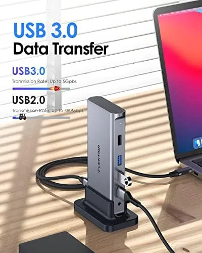 Lention Usb C Docking Con Hdmi, Usb Gigabit Ethernet, 100w Y