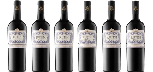 Imagen 1 de 5 de Vino Rutini Merlot 750ml X6