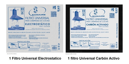 Paquete Filtro Camp Sanaire Universal 1b 1n 80x38 Pfiuniblca