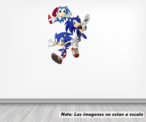 Vinil Sticker Pared 20cm Lado Sonic The Hedgehog Modld0008