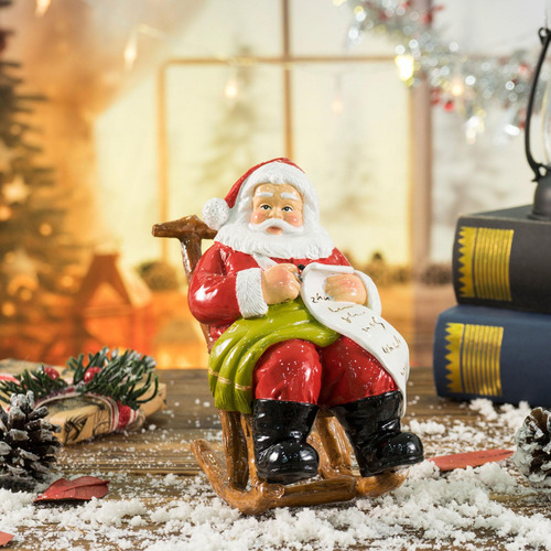 Escultura Coleccionable De Figura De Papá Noel Festiva Para