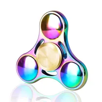 Comprar Mano Spinner Latón Arco Iris Tri Fidget Bola De Cerámica Lis