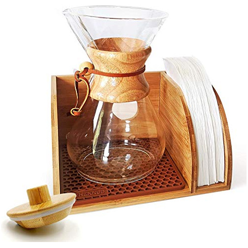 Hexnub  Caddy For Chemex Coffee Makers, Bamboo Stand H42q5