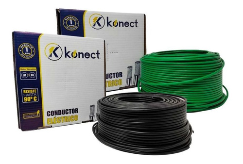 Kit 2 Cables Electrico Cca Calibre 14 Verde Y Negro 100 M