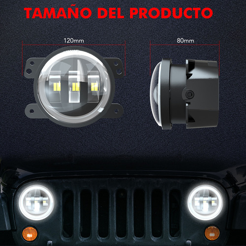Qd1 Faros Antiniebla Led Redondos De 4 Pulgadas- Blanco