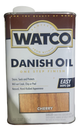Protector Aceite Danes Watco Madera 0.947 Ml Acabado Satinado Color Cerezo