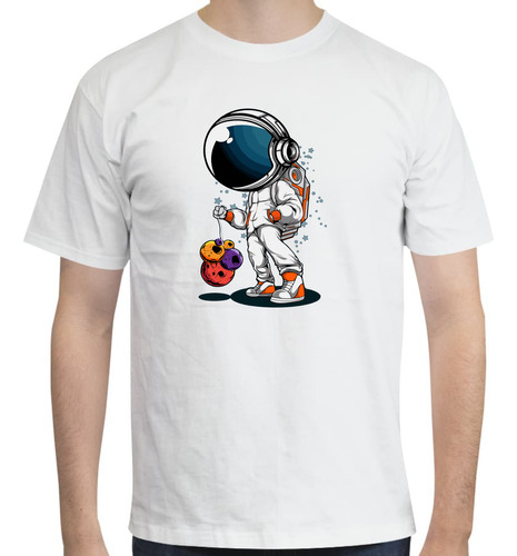 Playera De Astronauta Controlando Planetas - Moda Espacio