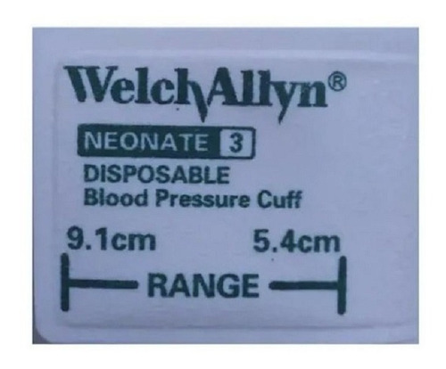Imagen 2 de 10 de Manguito Neonatal Nº3 Descartable Con Un Tubo Welch Allyn