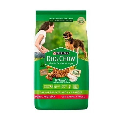 Dog Chow Cachorro Sin Colorante Med/gr Doble Proteina X 21kg