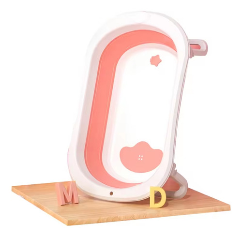 Bañera Plegable Bebe Grande 80x49 Antideslizante Rosa Multicolor