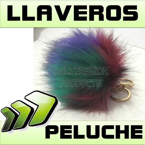 Llavero Peluche Pompon Multicolor Fashion Negocio Mayoreo