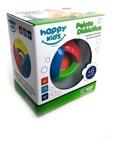 Imagen 2 de 4 de Pelota Didáctica Sonajero Para Bebe Happy Kids Yf448
