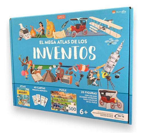 El Mega Atlas De Los Inventos 500 Piezas + Libro + Cartas