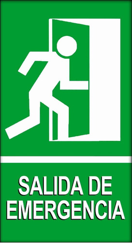 Cartel De Chapa Salida De Emergencias- 25 X 15 Cm