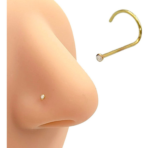 Piercing Nariz Nostril Pedrinha Ponto De Luz Zirconia 2mm Ouro 18k Original Certificado