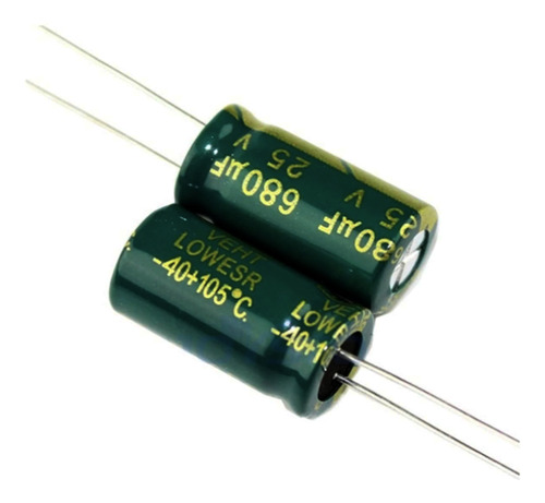 Capacitor Electrolítico 680 Uf 25v 105 °c ( 7 Piezas) Nuevo.