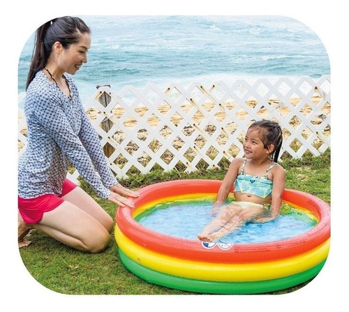 Imagen 3 de 4 de Pileta Inflable 3 Aros 100 X 22 Cm Lyon 17218 Piso Blando