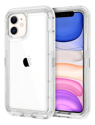 Funda Case De Uso Rudo Para iPhone Transparente Antigolpes iPhone 13 (6.1)