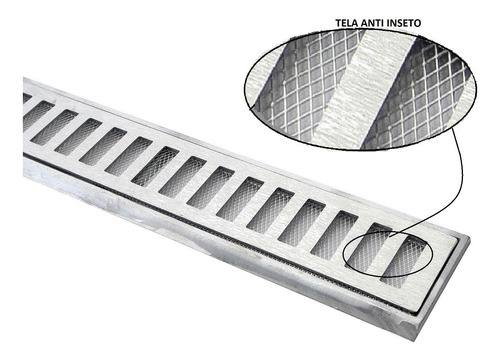 Ralo Linear Grelha 10x250 (5 10x50) Alumínio ((com Tela))