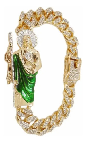 Esclava Diamantada  San Judas Tadeo  Brazalete Cubano 22cm.