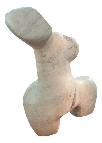 Escultura En Marmol Abstracta Firmada Af 77 32cm X. 20cm (Usado)